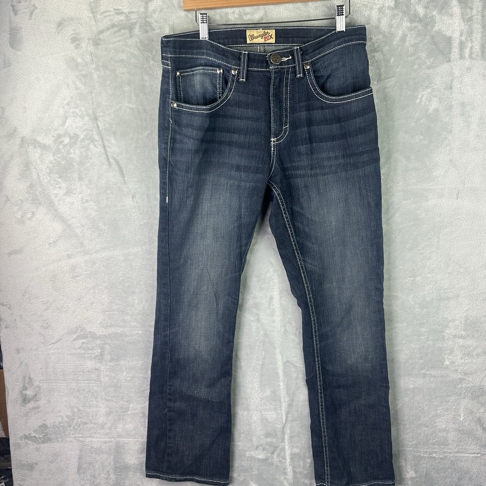 Wrangler 20X Jeans Mens 31x32 (33x31) Dark Wash Stretch Slim Straight Denim